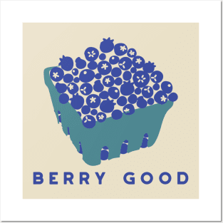 Berry Good Pint of Blueberries Graphic Posters and Art